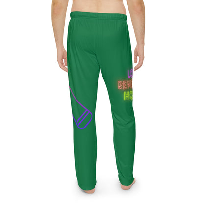 Men's Pajama Pants: Music Dark Green