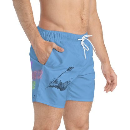 Swim Trunks: Writing Lite Blue