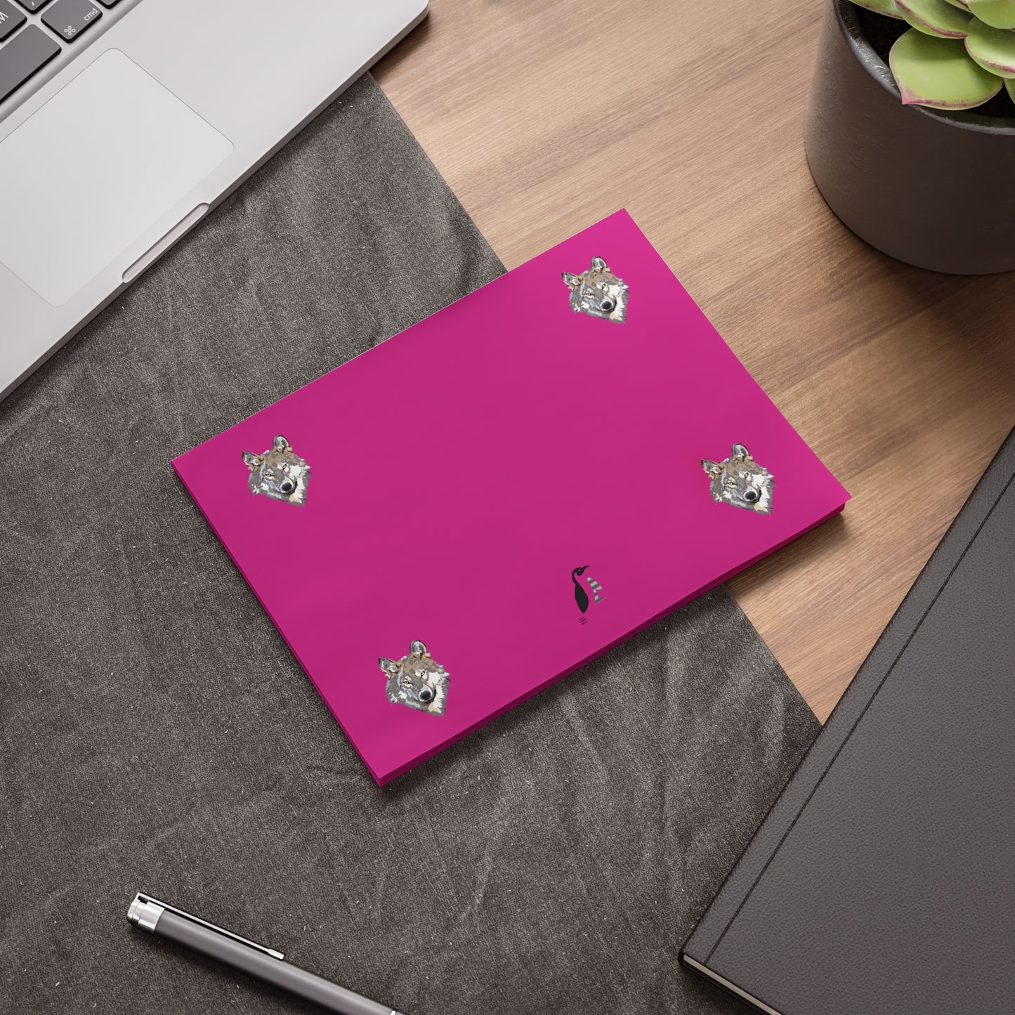 Post-it® Note Pads: Wolves Pink