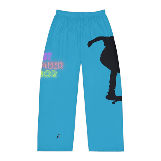 Men's Pajama Pants: Skateboarding Turquoise