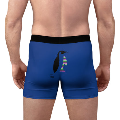 Men's Boxer Briefs: Crazy Penguin World Logo Dark Blue