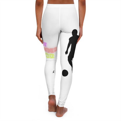 Women's Spandex Leggings: Soccer White