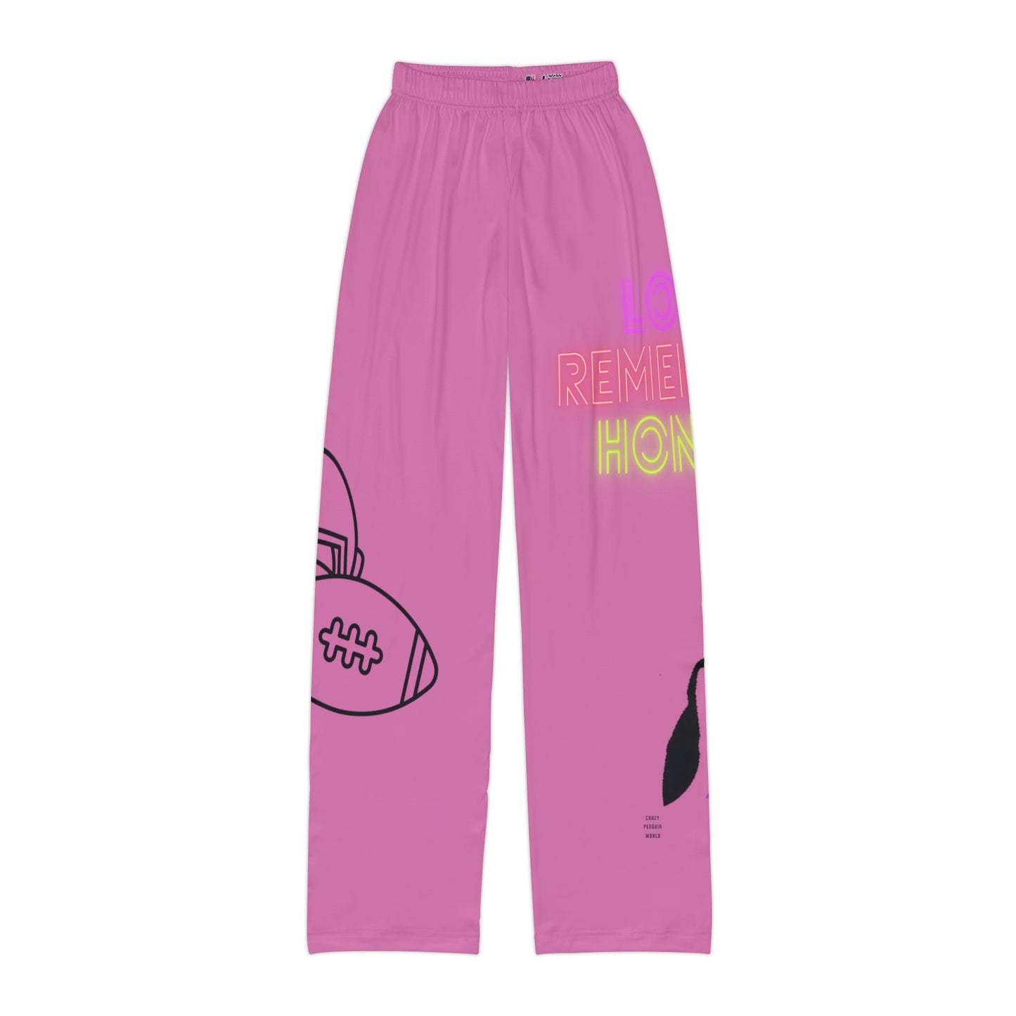 Kids Pajama Pants: Football Lite Pink