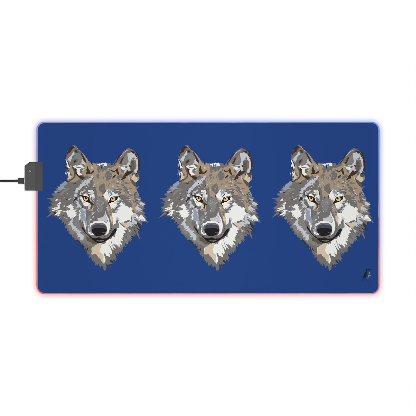 LED Gaming Mouse Pad: Wolves Dark Blue