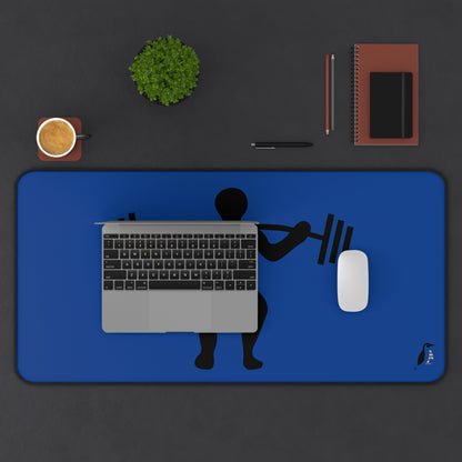 Desk Mat: Weightlifting Dark Blue