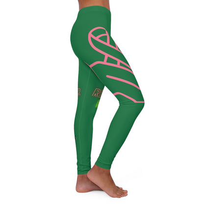 Women's Spandex Leggings: Fight Cancer Dark Green