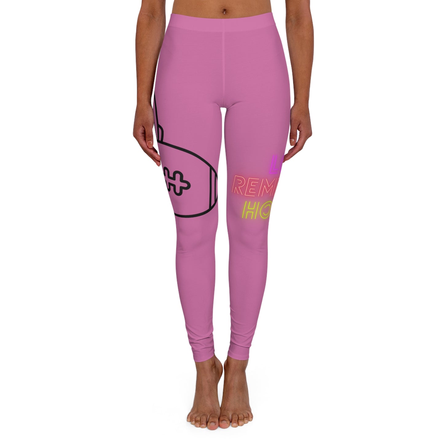 Women's Spandex Leggings: Football Lite Pink