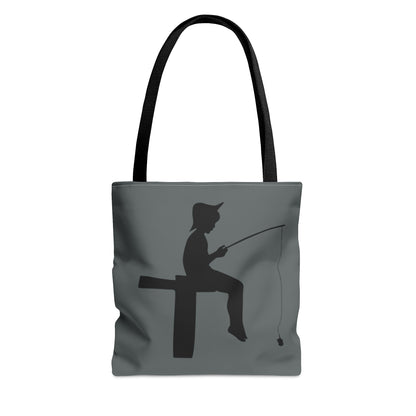 Tote Bag: Fishing Dark Grey