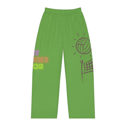 Pambabaeng Pajama Pants: Volleyball Green 