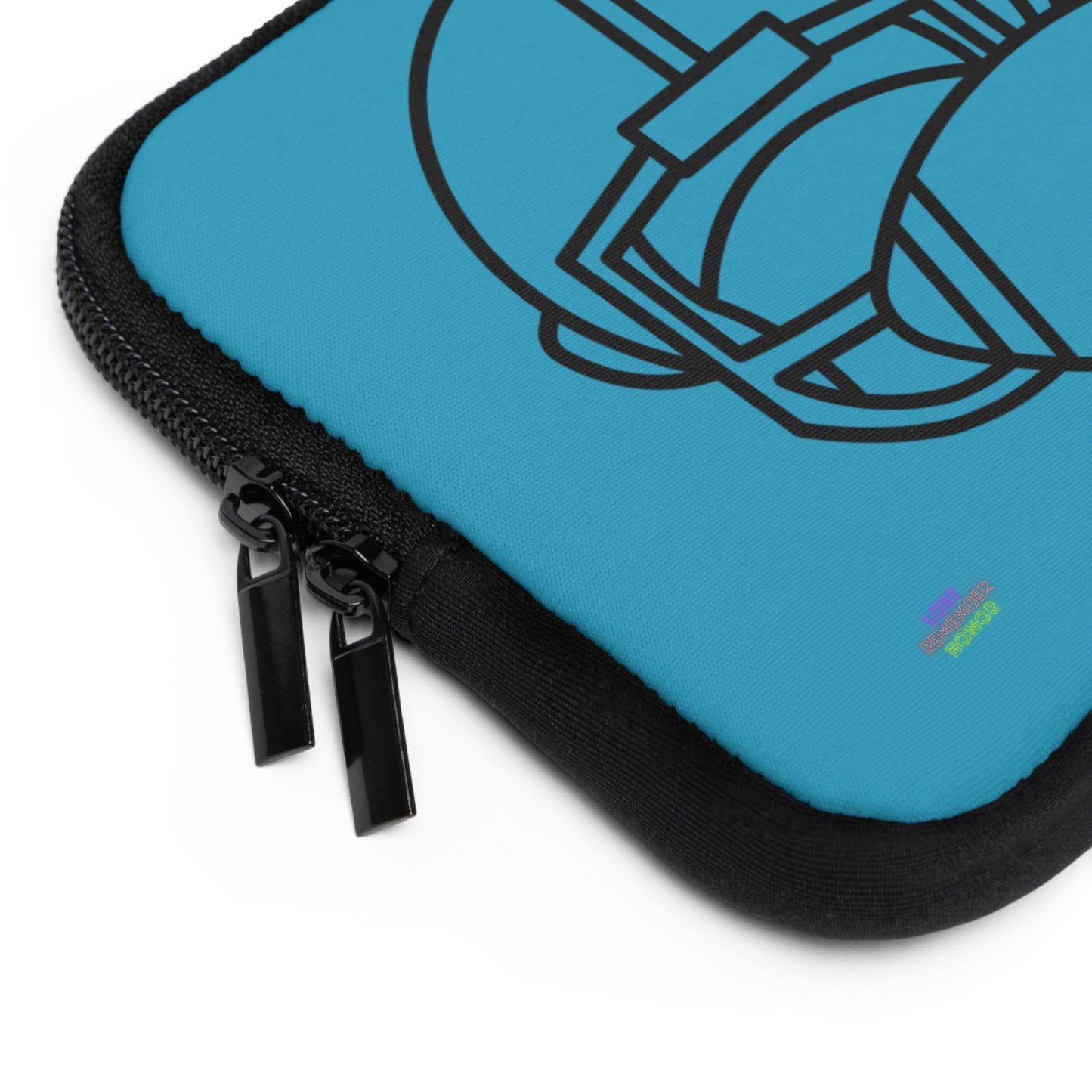 Laptop Sleeve: Football Turquoise