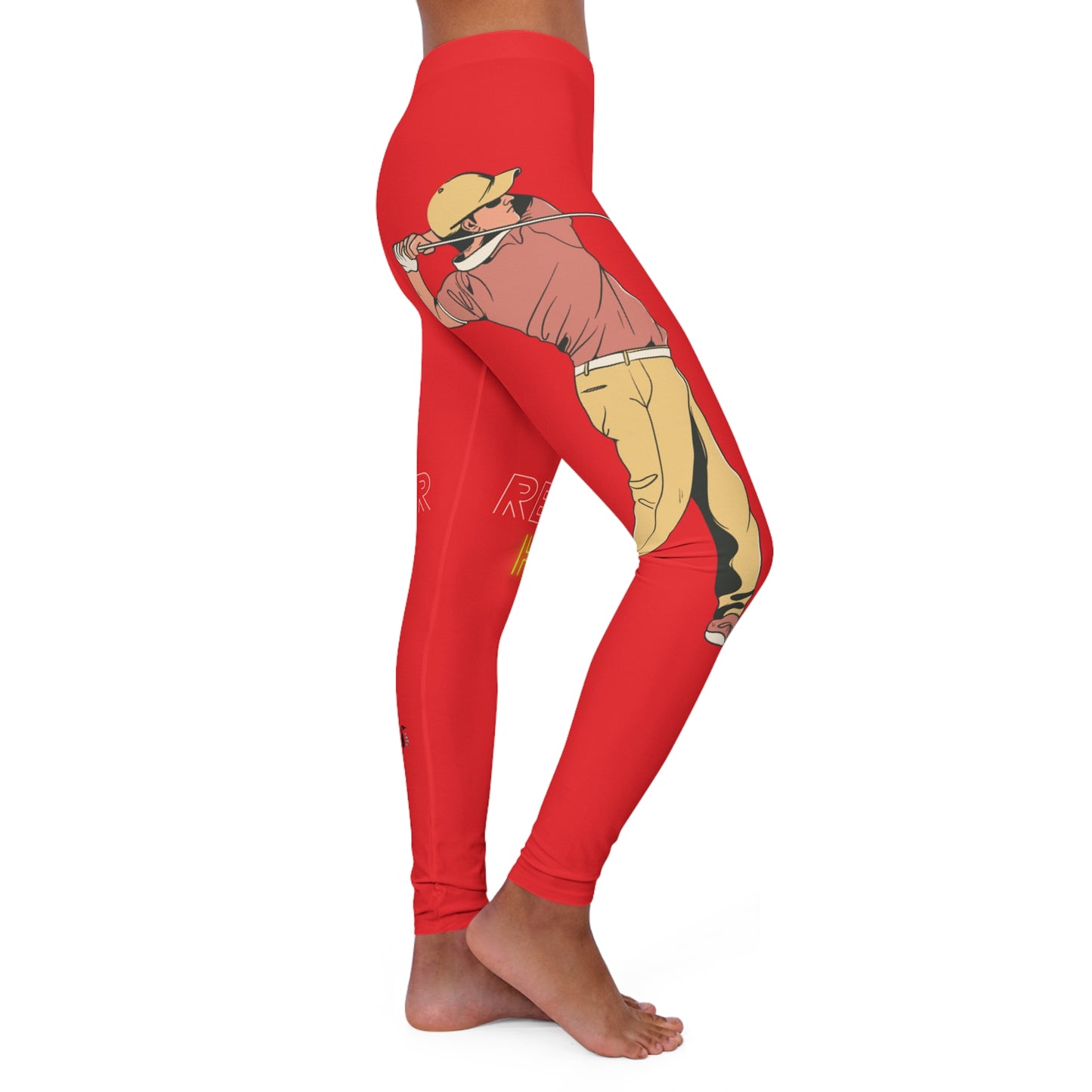 Women's Spandex Leggings: Golf Red