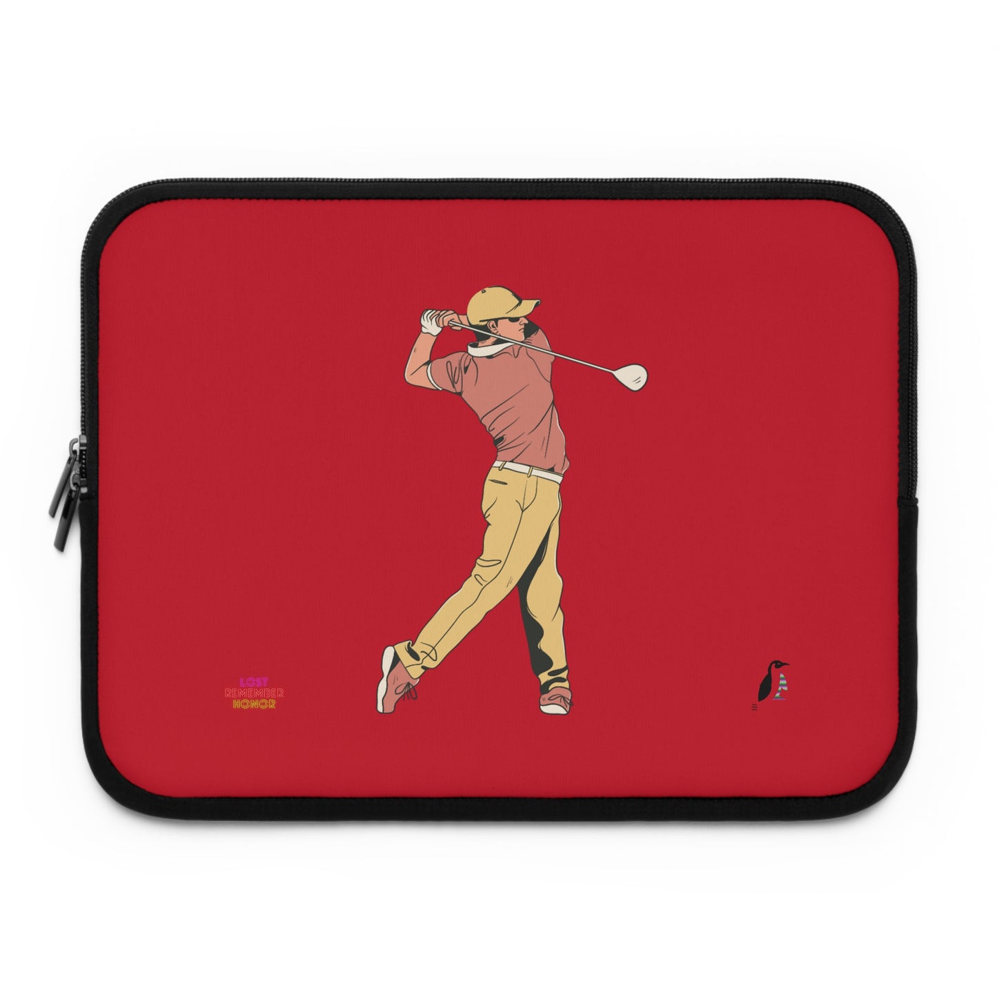 Laptop Sleeve: Golf Dark Red