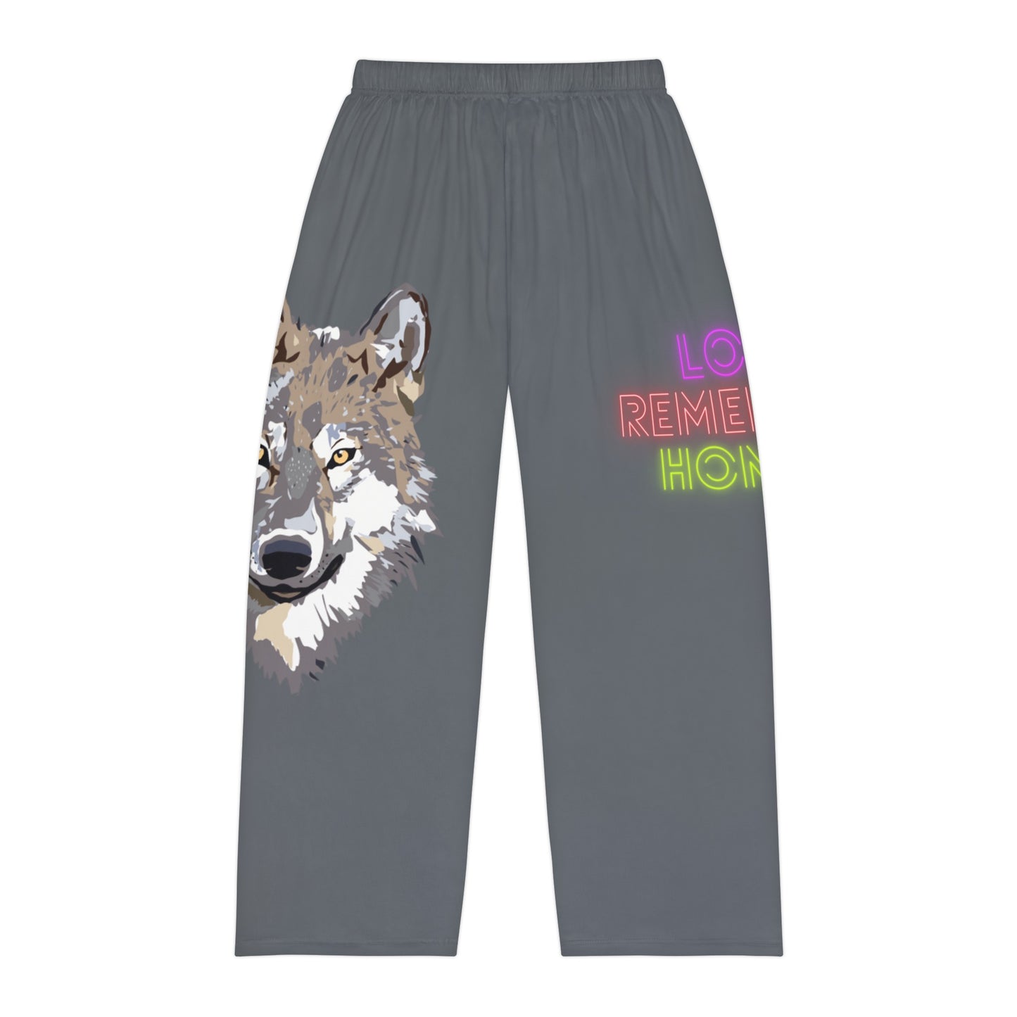 Men's Pajama Pants: Wolves Dark Grey