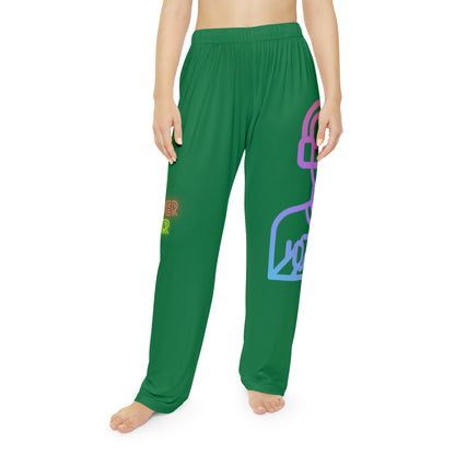 Women's Pajama Pants: Gaming Dark Green