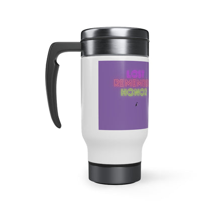 Stainless Steel Travel Mug with Handle, 14oz: LGBTQ Pride Lite Purple