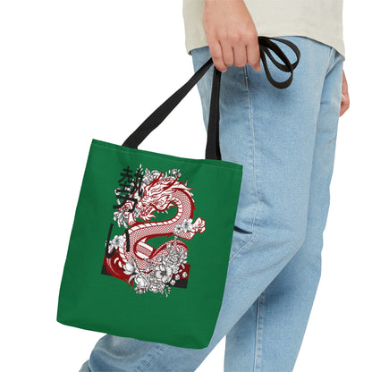 Tote Bag: Dragons Dark Green