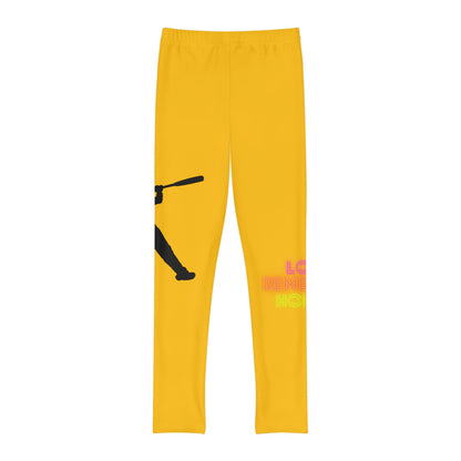 Youth Full-Length Leggings: Baseball Yellow