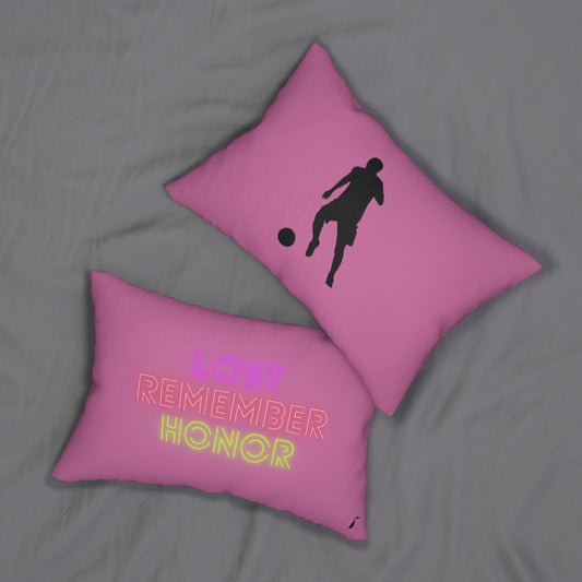 Spun Polyester Lumbar Pillow: Soccer Lite Pink
