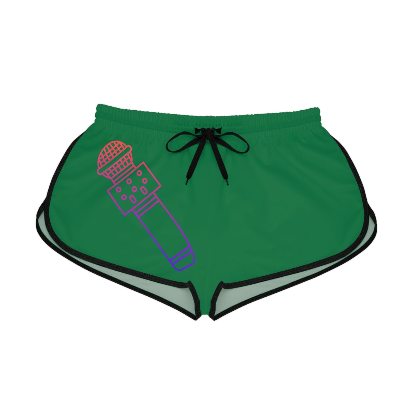 Women's Relaxed Shorts: Music Dark Green