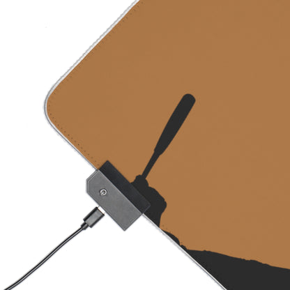 LED Gaming Mouse Pad: Baseball Lite Brown