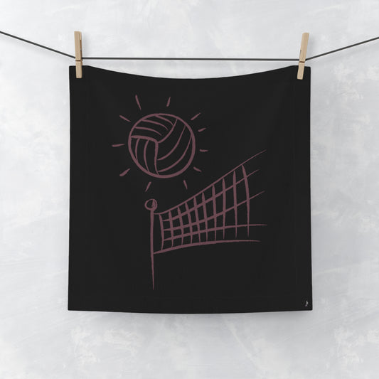 Face Towel: Volleyball Black