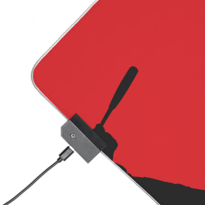 LED Gaming Mouse Pad: Baseball Red