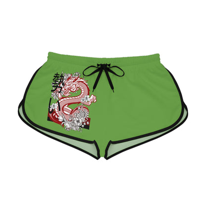 Women's Relaxed Shorts: Dragons Green