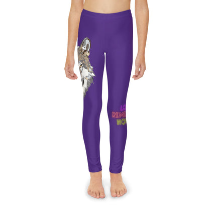 Youth Full-Length Leggings: Wolves Purple