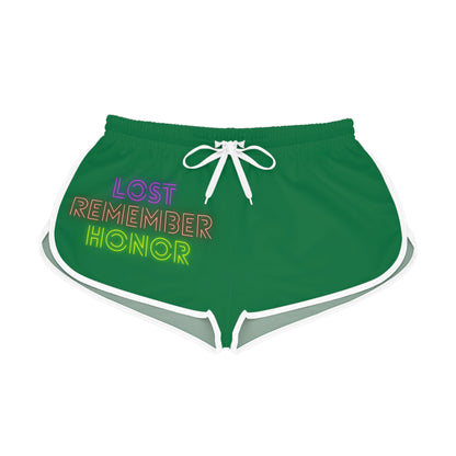 Women's Relaxed Shorts: Lost Remember Honor Dark Green