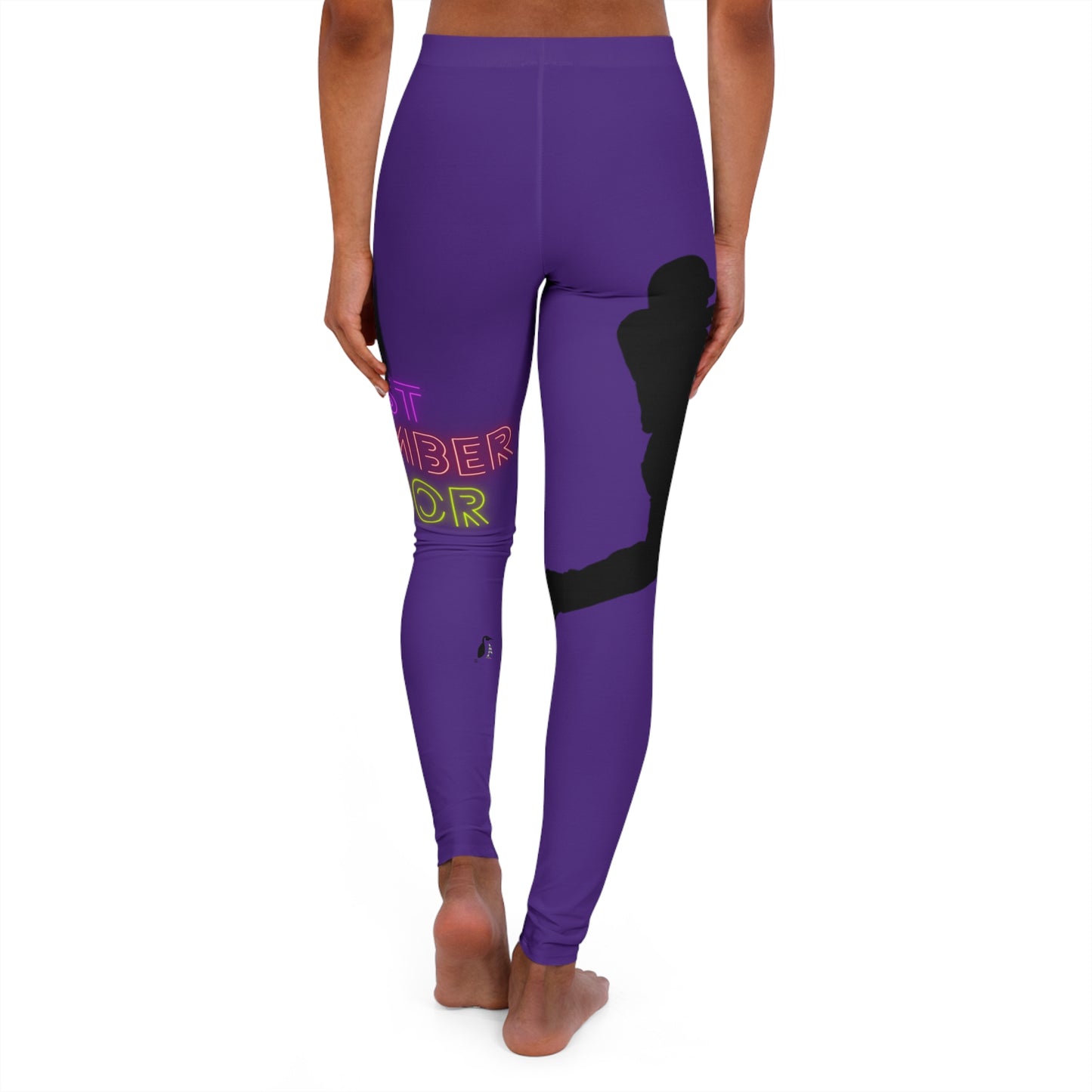 Women's Spandex Leggings: Baseball Purple