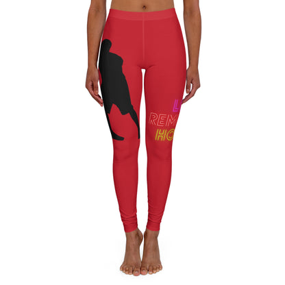 Women's Spandex Leggings: Basketball Dark Red