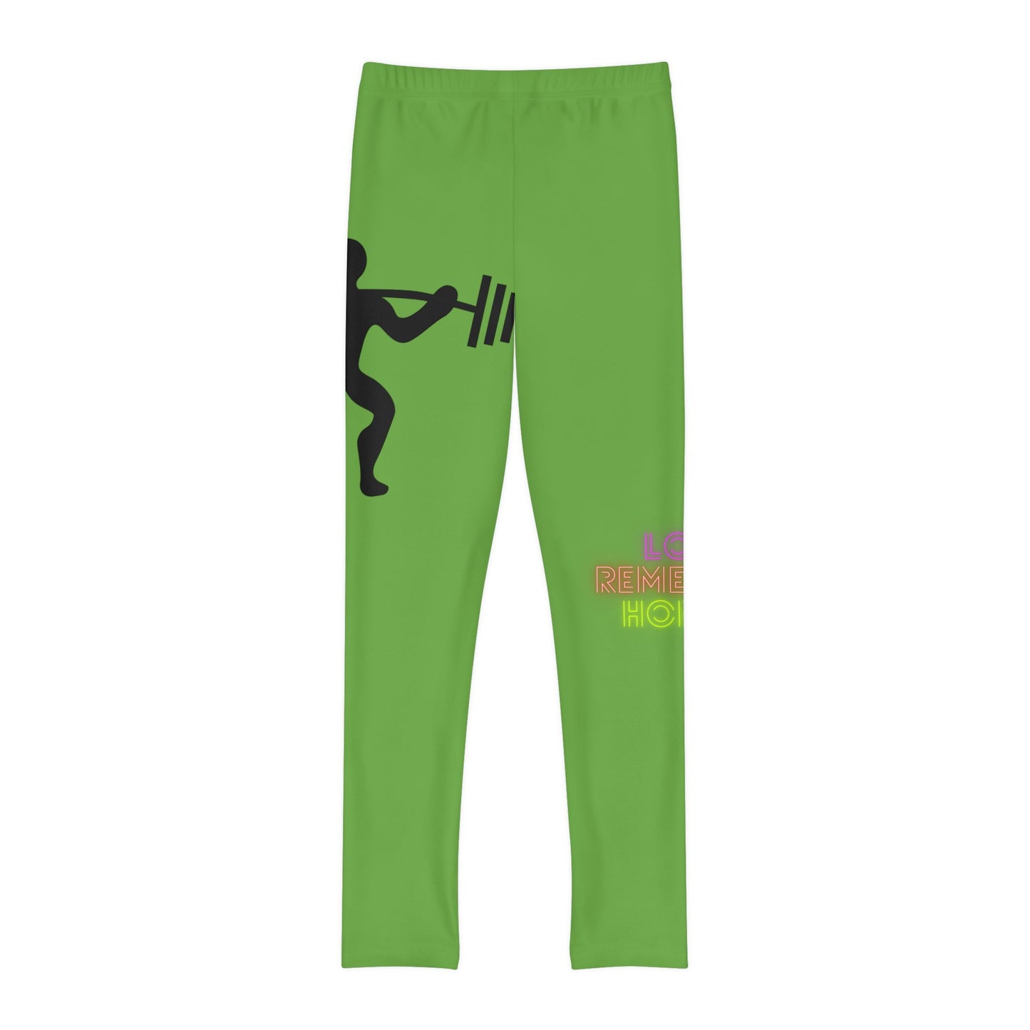 Youth Full-Length Leggings: Weightlifting Green