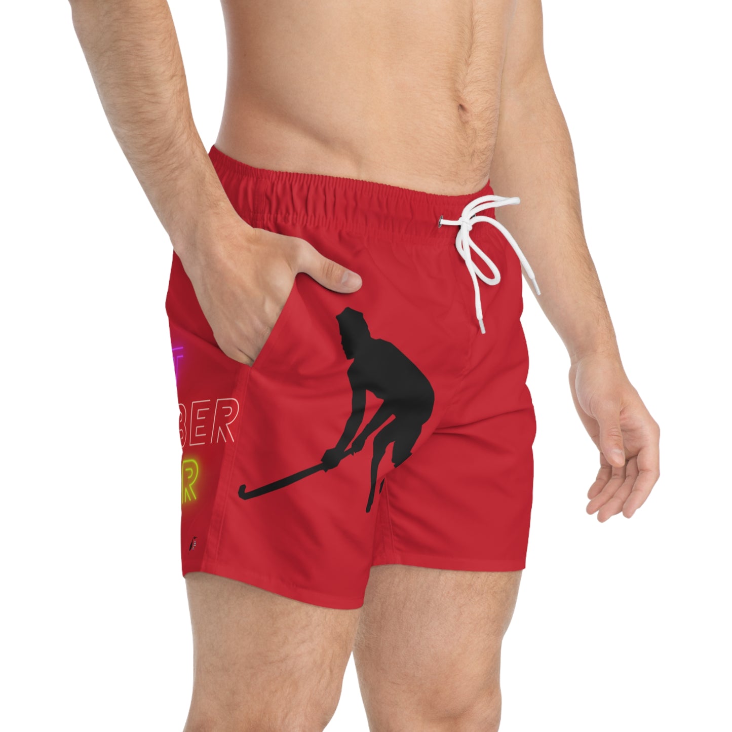 Swim Trunks: Hockey Dark Red