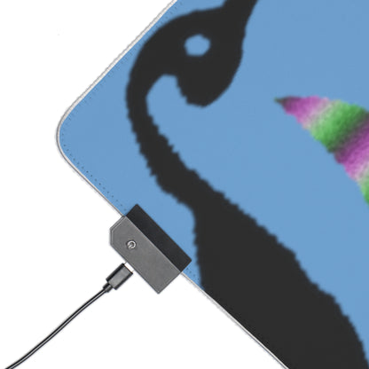 LED Gaming Mouse Pad: Crazy Penguin World Logo Lite Blue