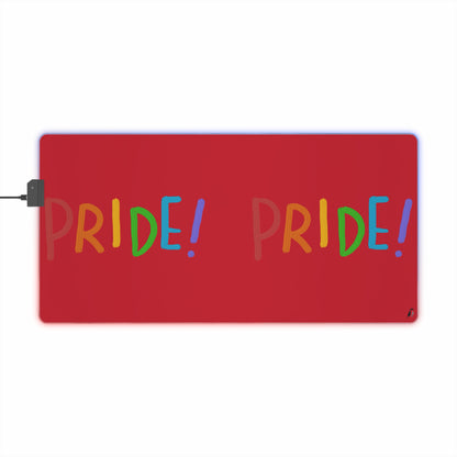 LED Gaming Mouse Pad: LGBTQ Pride Dark Red