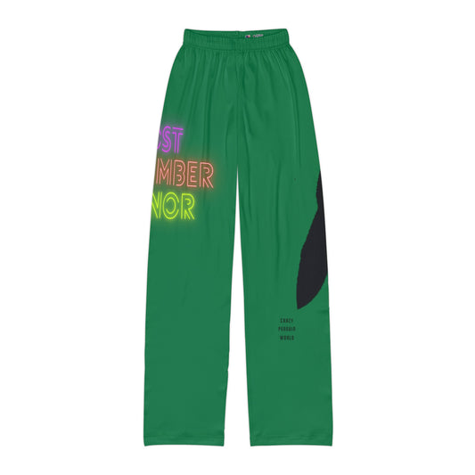 Kids Pajama Pants: Lost Remember Honor Dark Green