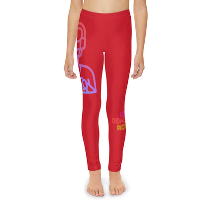 Youth Full-Length Leggings: Gaming Dark Red