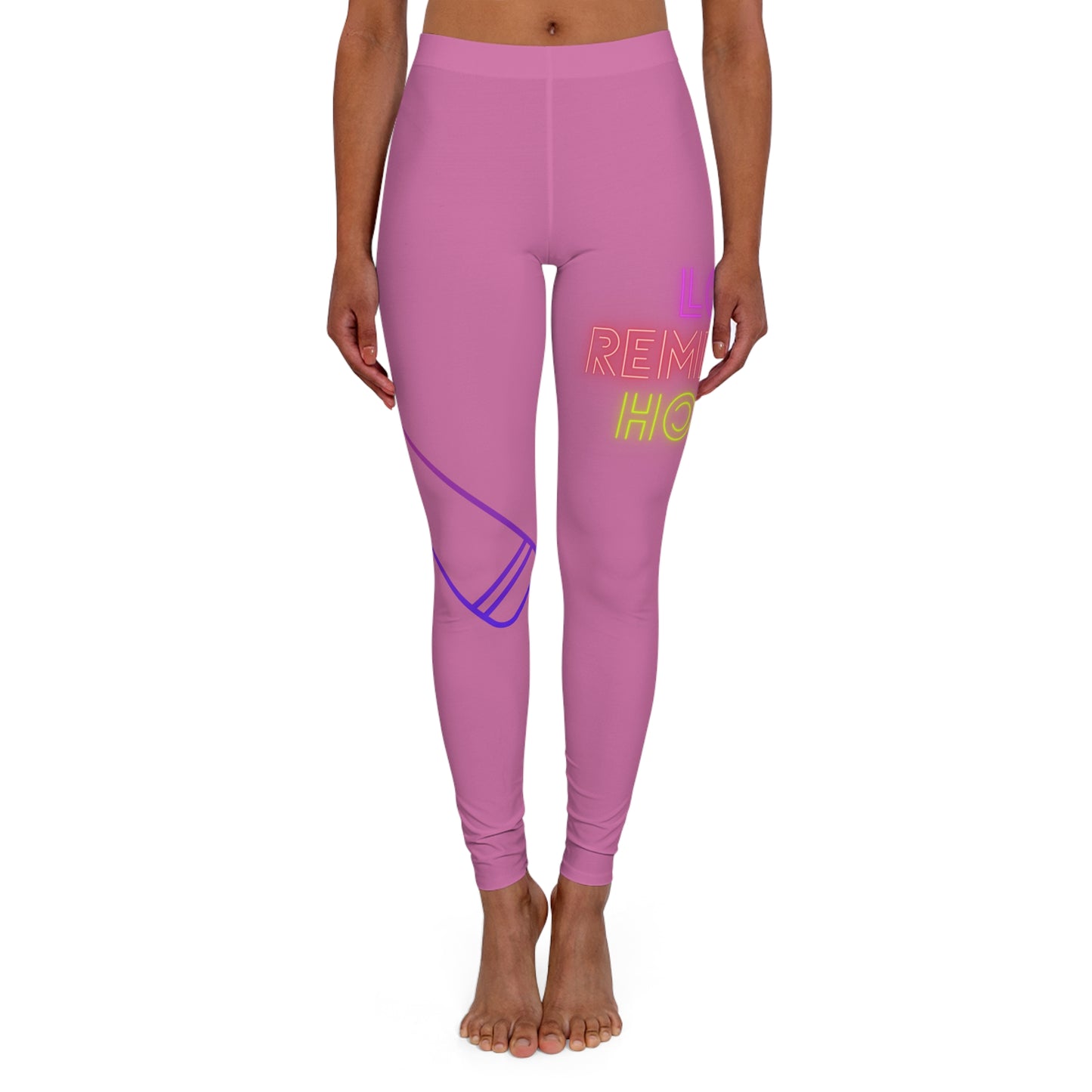 Women's Spandex Leggings: Music Lite Pink