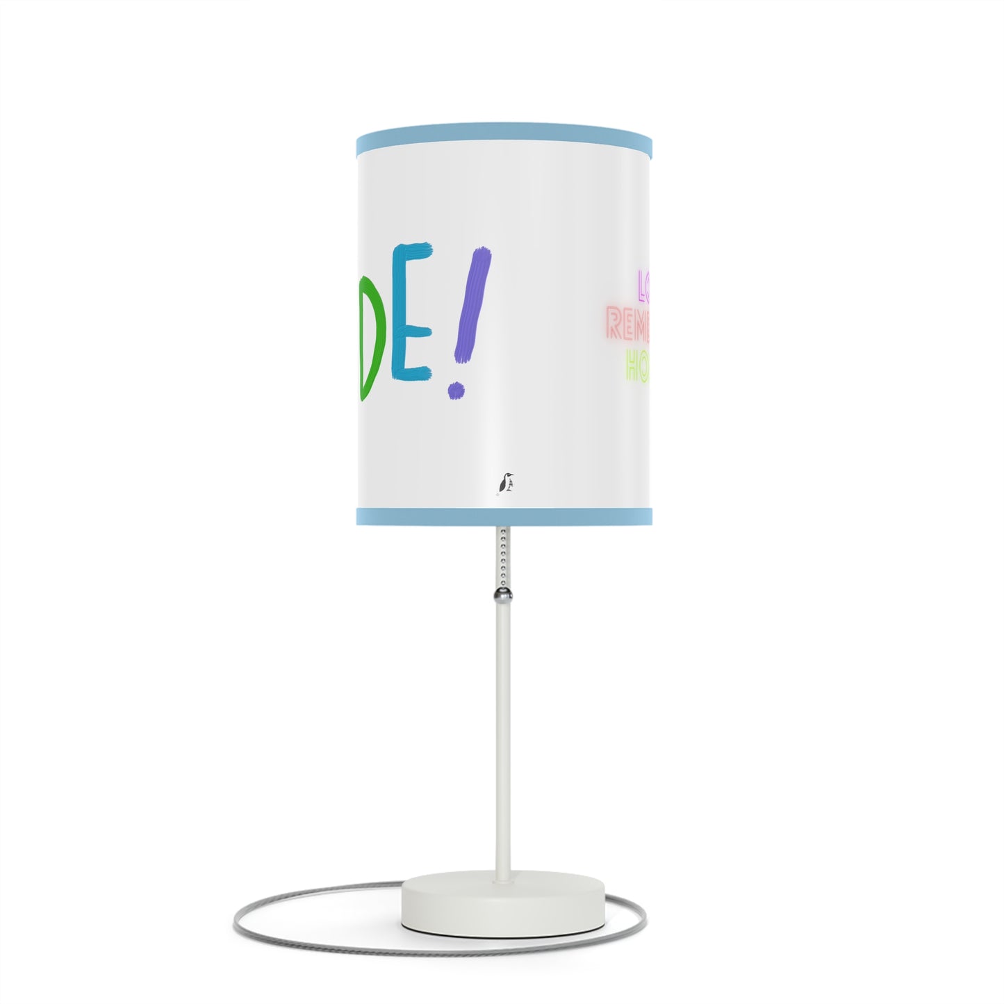 Lamp on a Stand, US|CA plug: LGBTQ Pride White 