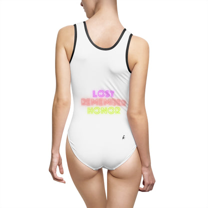 Women's Classic One-Piece Swimsuit: Weightlifting White