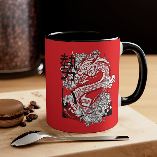 Accent Coffee Mug, 11oz: Dragons Red