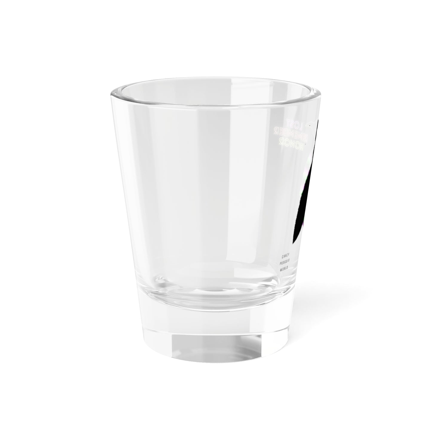 Shot Glass, 1.5oz Crazy Penguin World Logo
