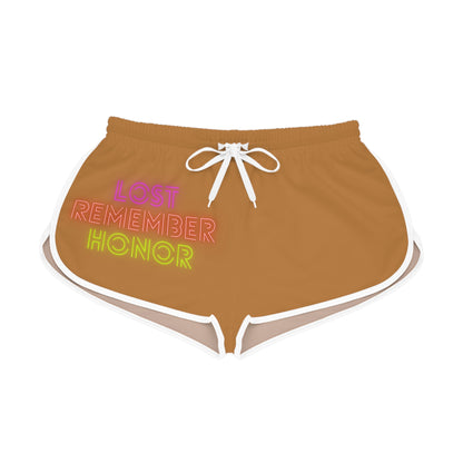 Women's Relaxed Shorts: Lost Remember Honor Lite Brown