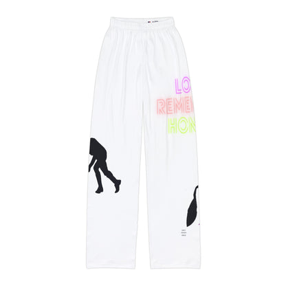 Kids Pajama Pants: Hockey White