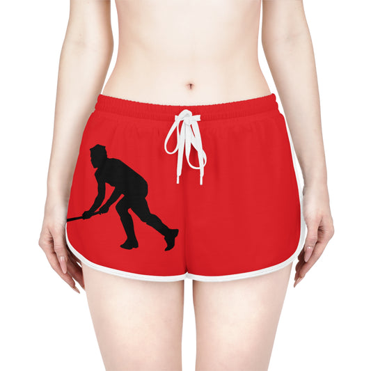 Women's Relaxed Shorts: Hockey Red