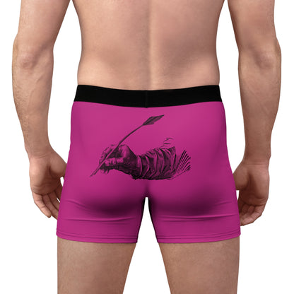 Men's Boxer Briefs: Writing Pink