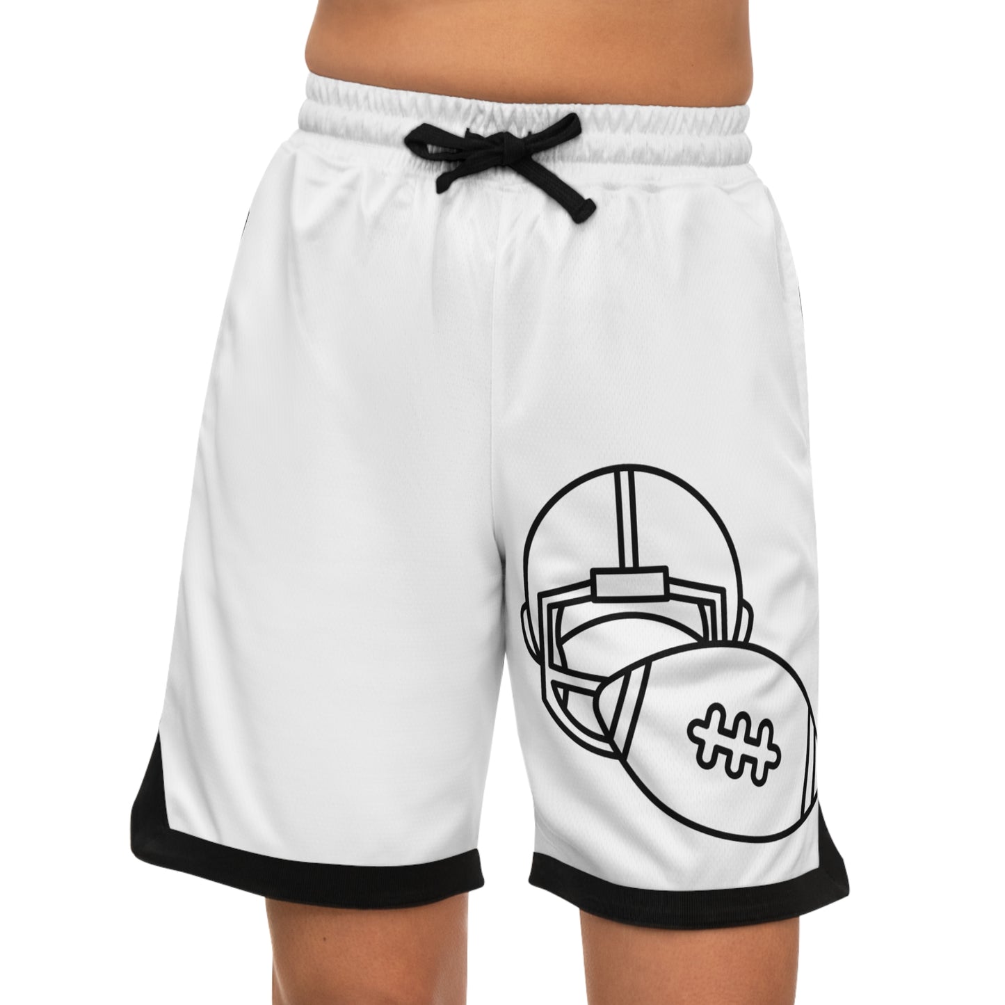 Basketball Rib Shorts: Football White