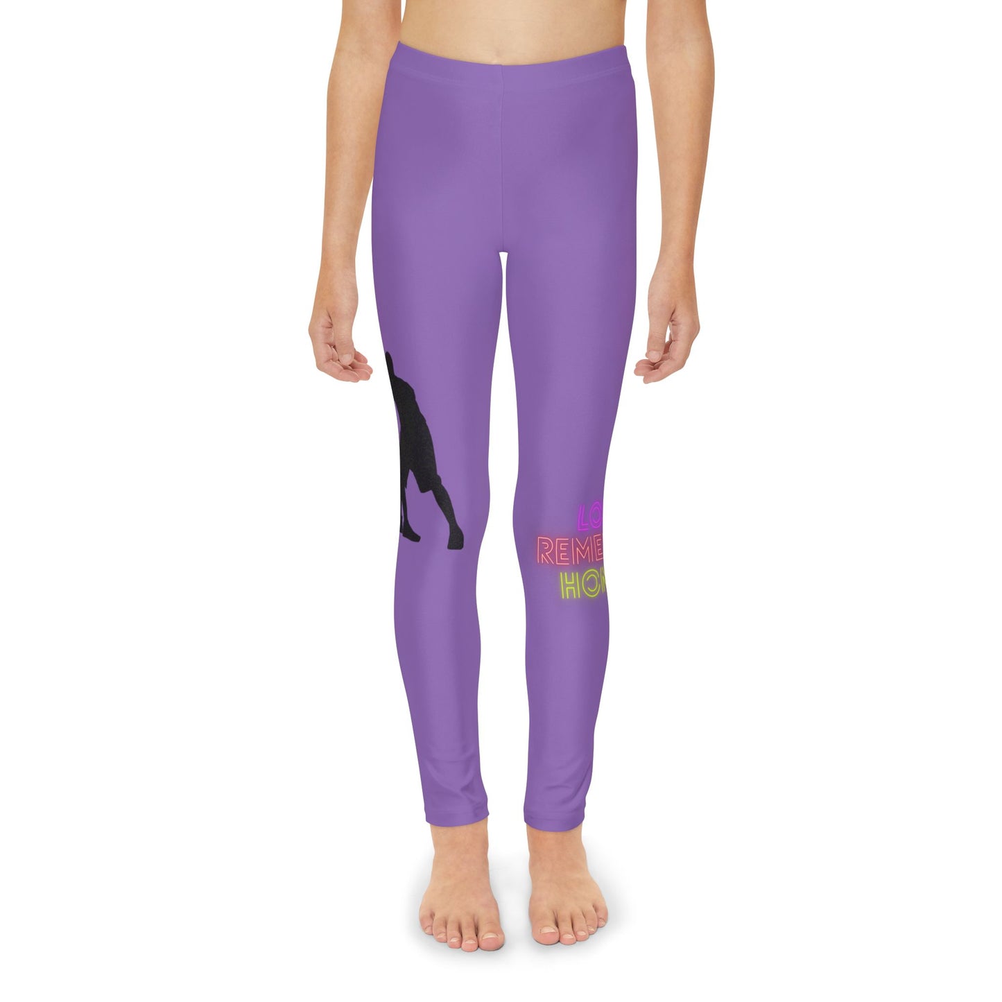 Youth Full-Length Leggings: Basketball Lite Purple