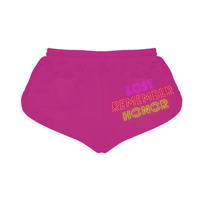 Women's Relaxed Shorts: Crazy Penguin World Logo Pink