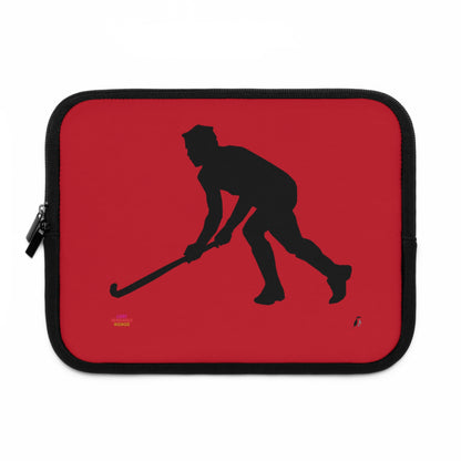 Laptop Sleeve: Hockey Dark Red